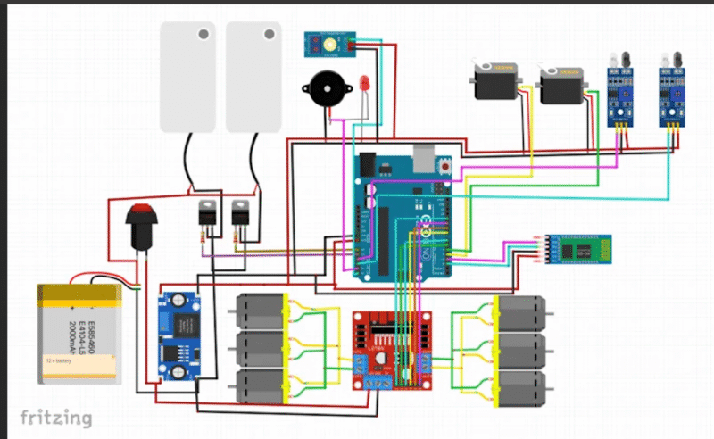 Pesticide Sprinkler robot circuit diagram